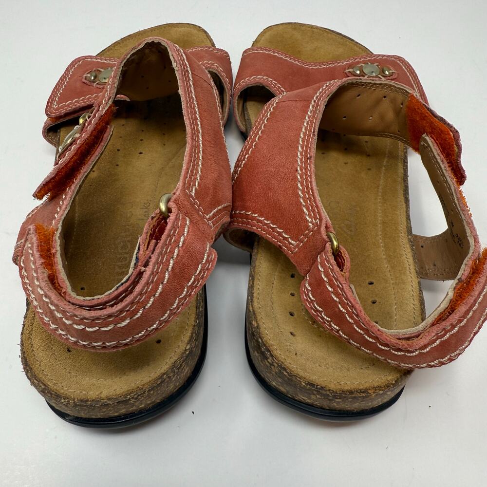 Clarks Unstructured Sandals Women's 9 Coral Leather Comfort Sandals Casual Shoes - Picture 4 of 13